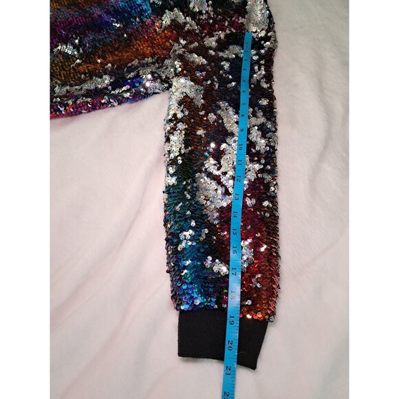 Jojo's Closet Two Way Rainbow Sequin Bomber Jacket Jojo Siwa Size XL 14/16 - Picture 10 of 12